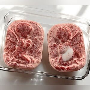 Cherry blossom soap handmade glitter Pink Angel set 3x2in 4oz each shea butter